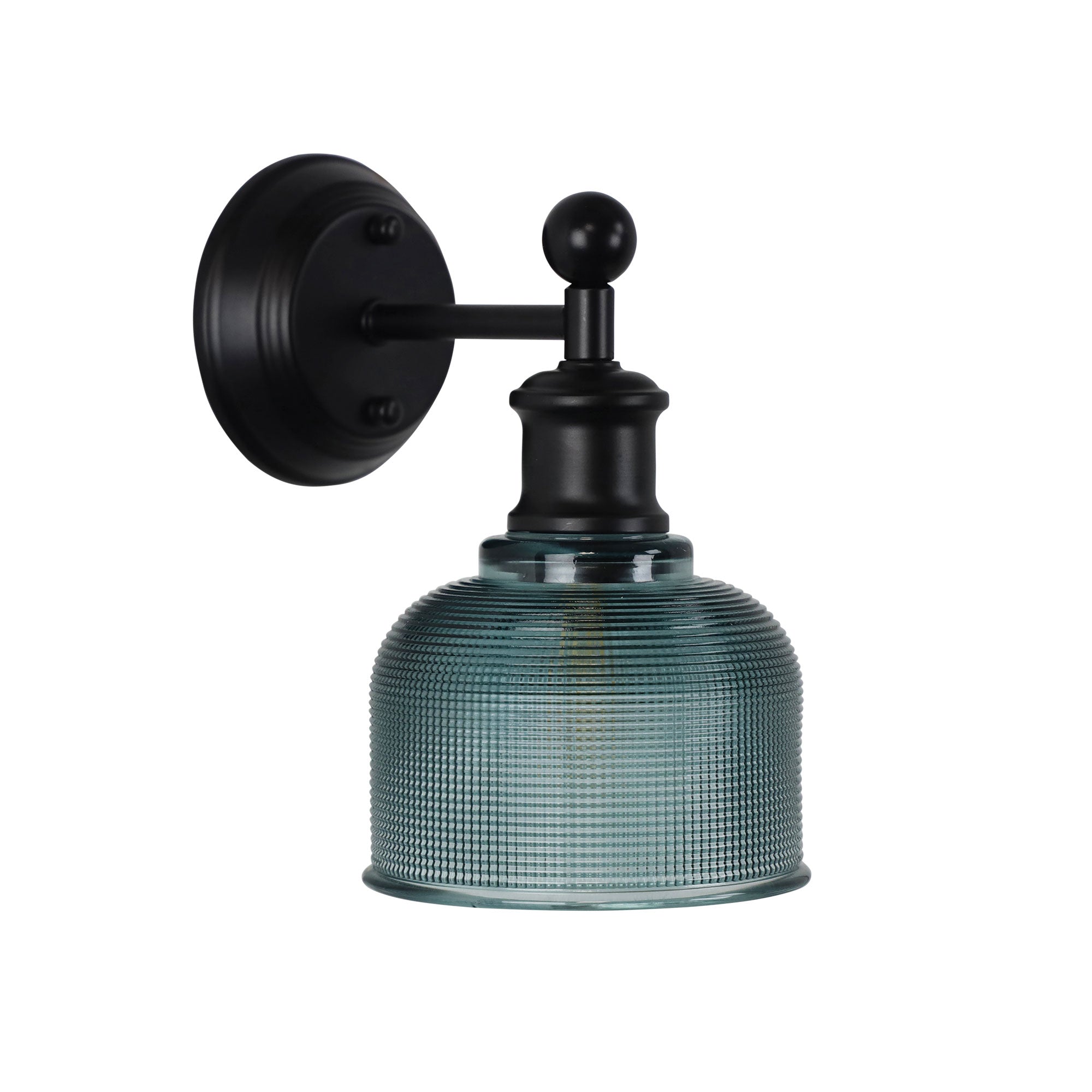 Brighton Wall Light Black & Blue Glass - OL69371BL - Mases LightingOriel Lighting