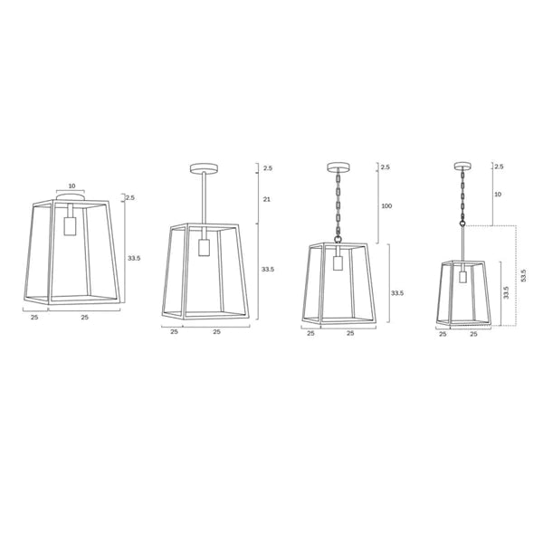 Cantena 25 Industrial Pendant Light Large 1Lt in Antique Brass - Mases LightingTelbix