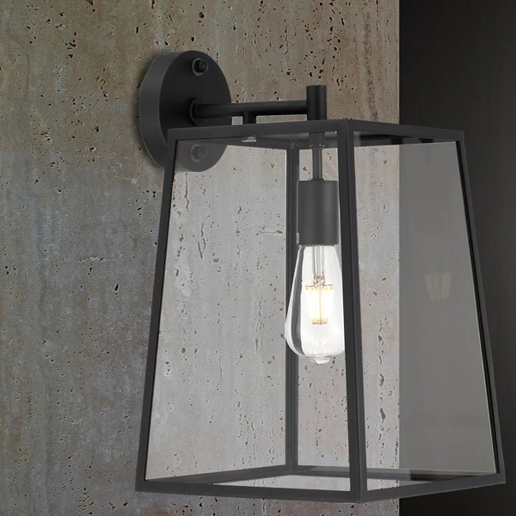 Cantena Outdoor Wall Light Large 1Lt in Antique Black - Mases LightingTelbix