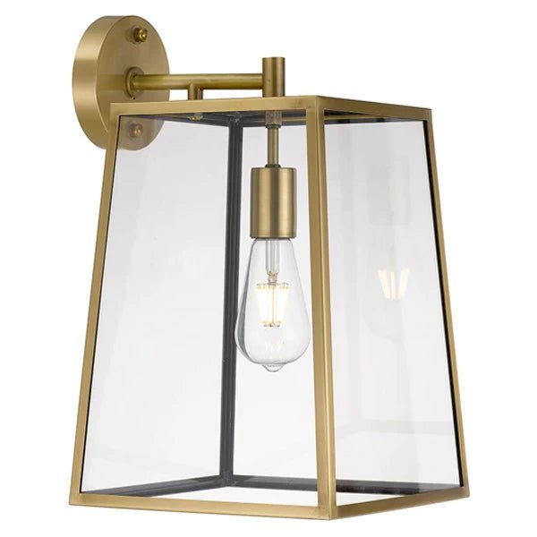 Cantena Outdoor Wall Light Large 1Lt in Antique Brass - Mases LightingTelbix