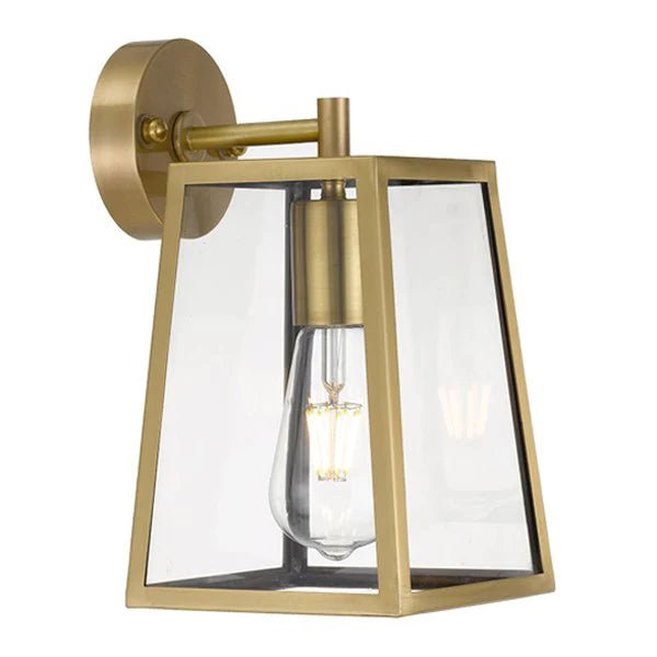 Cantena Outdoor Wall Light Small 1Lt in Antique Brass - Mases LightingTelbix