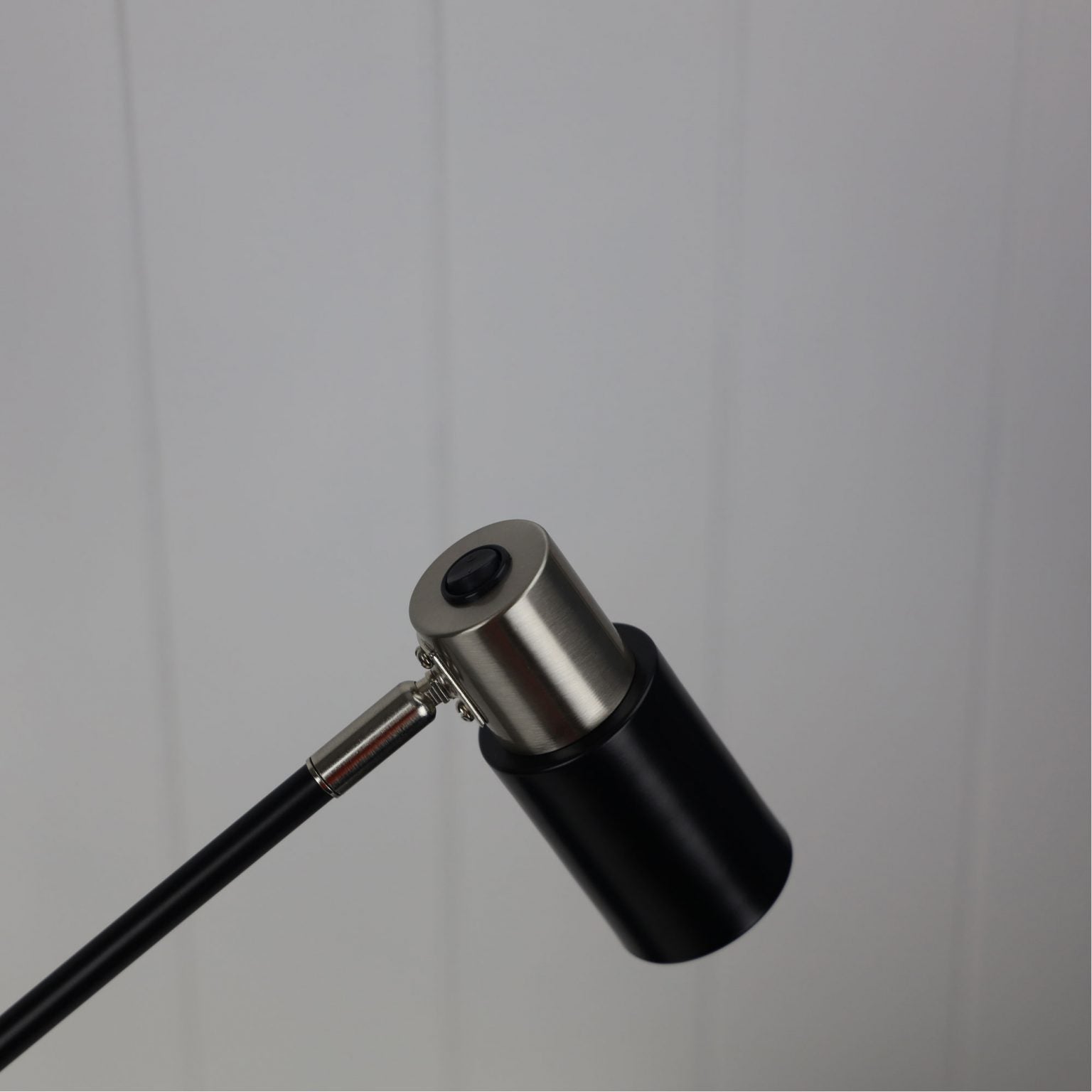 Charlie Desk Lamp Black and Brushed Chrome (With Globe)