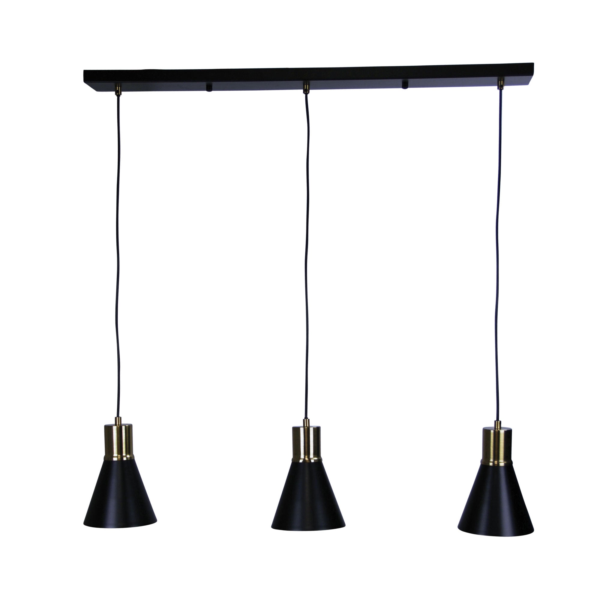 Como 3 Light Pendant Antique Brass & Black - OL67513AB - Mases LightingOriel Lighting