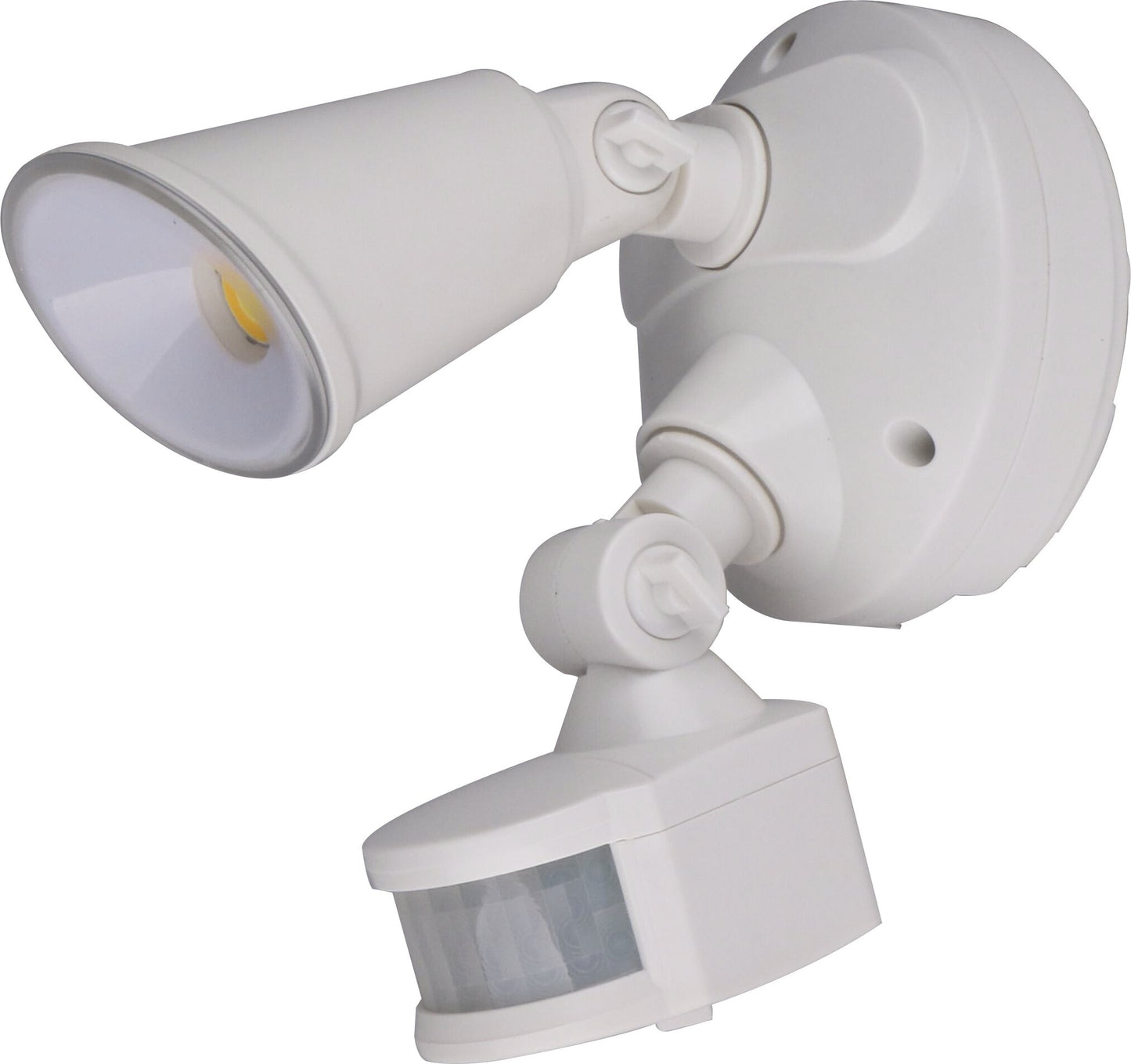 Defender Exterior LED Security Light Single 10w Tri Colour in White - Mases LightingMartec