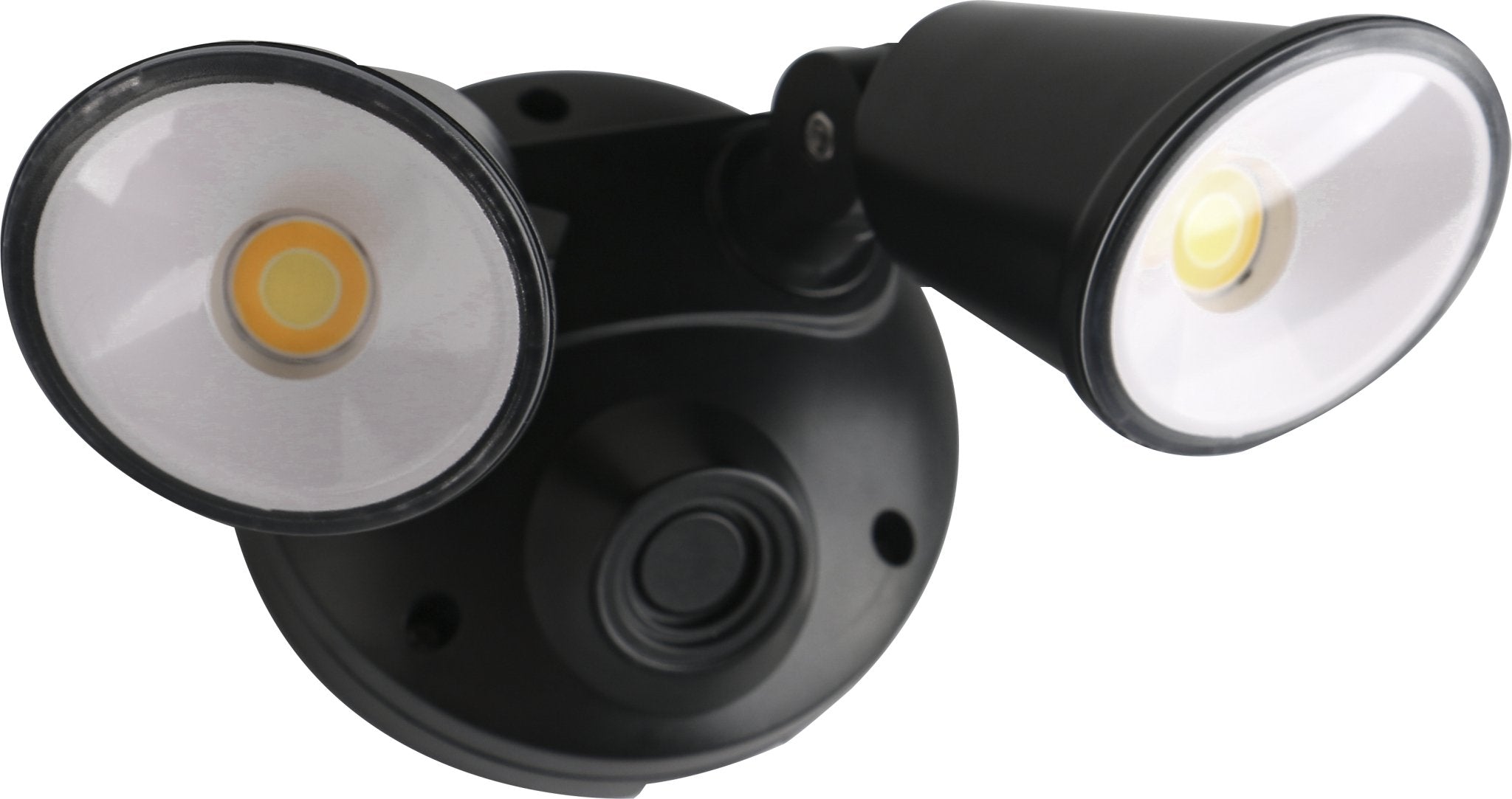 Defender Exterior LED Security Light Twin 20w Tri Colour in Matt Black - Mases LightingMartec