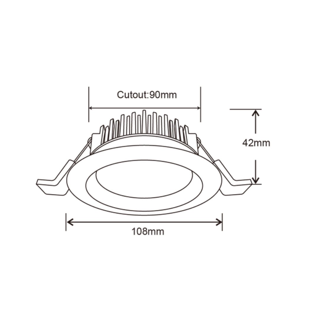 Lighting Creations DL110C 13W tri-colour LED downlight, cast aluminium recessed face