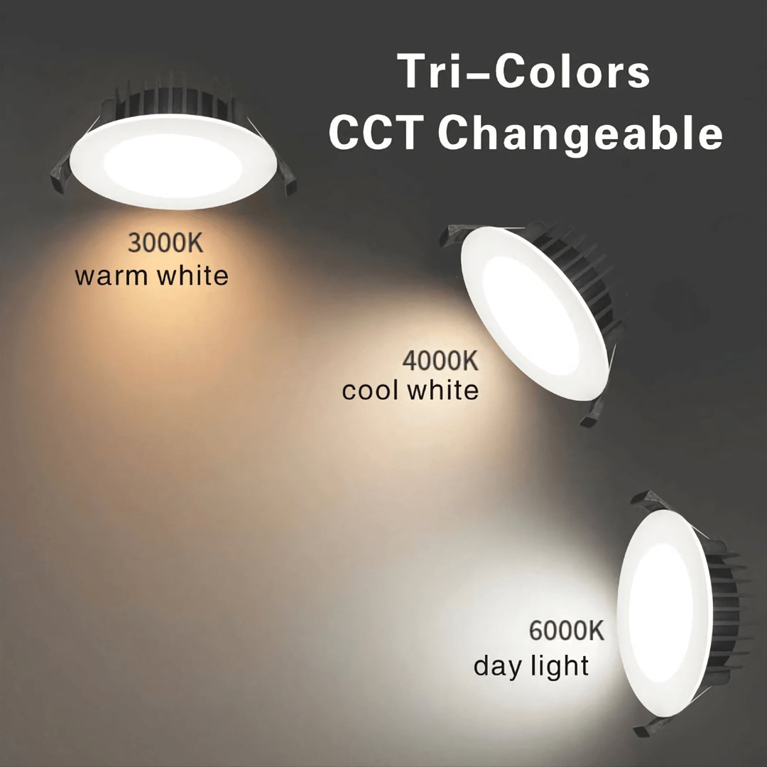 DL110C downlight with interchangeable face ring — white, black or aluminium