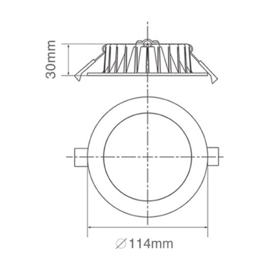 DL1349 13W Low Profile Tricolour Downlight 90mm cut out