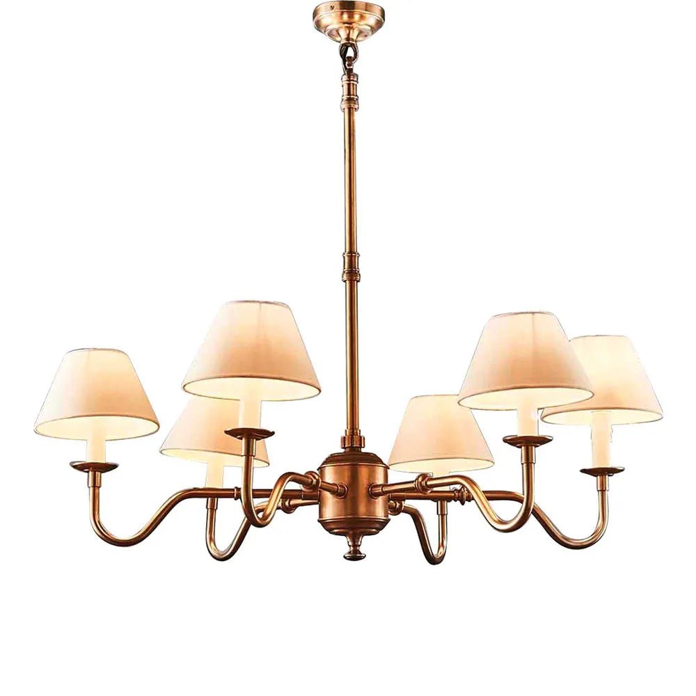 Emac Lawton PRESCOT CHANDELIER ANTIQUE BRASS