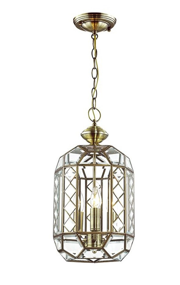 Brass shop lantern pendant