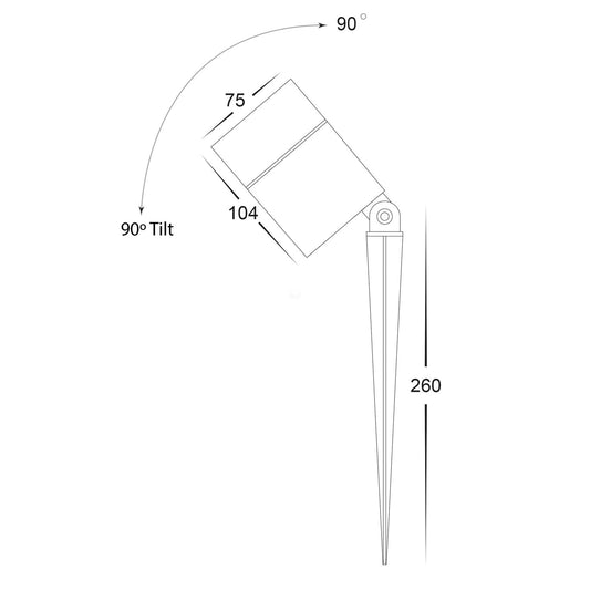 Havit Oasis HV1429T adjustable garden spike spotlight, tri-colour, 90° tilt