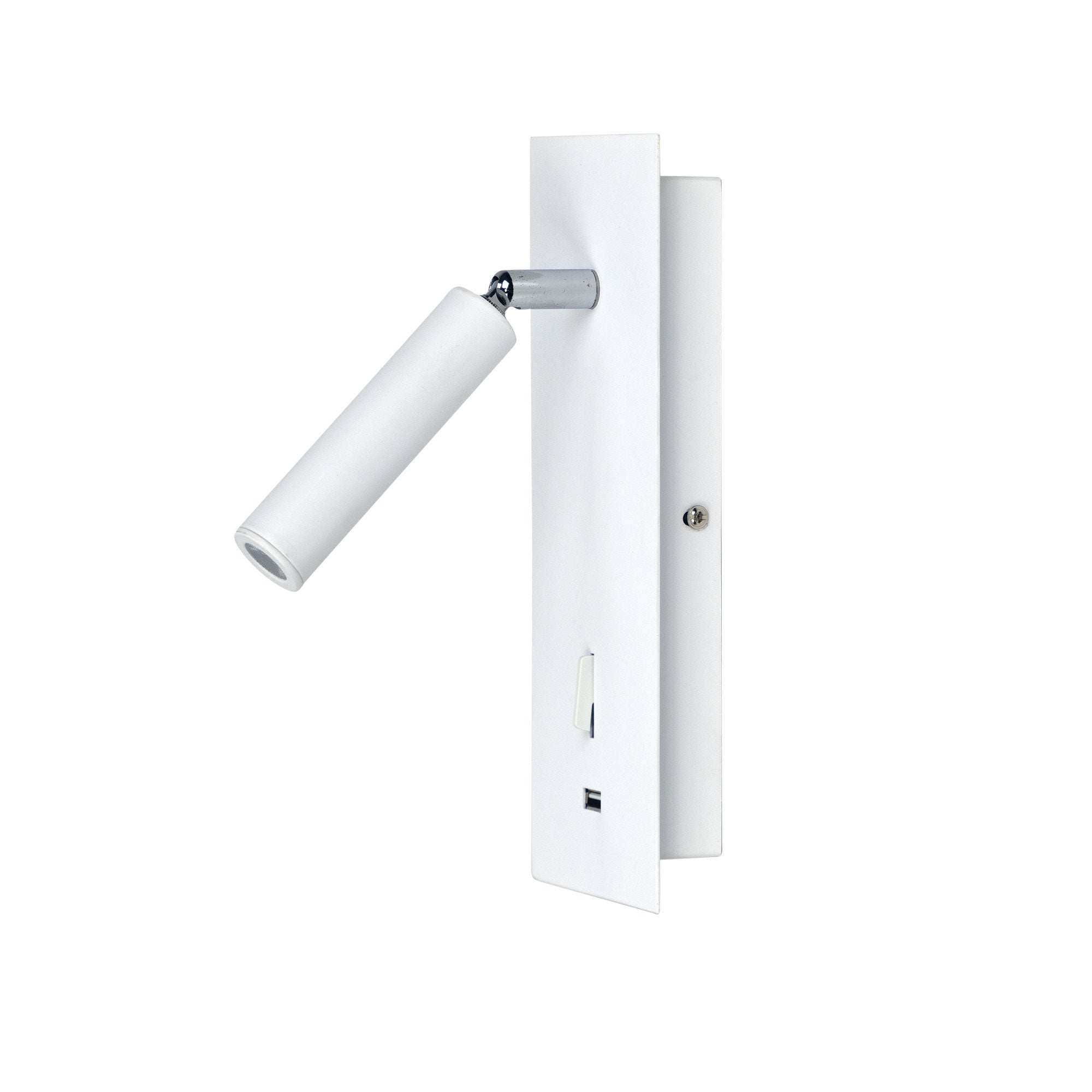 Hotel 3W Wall Light With USB 4000K White - OL52103WH - Mases LightingOriel Lighting