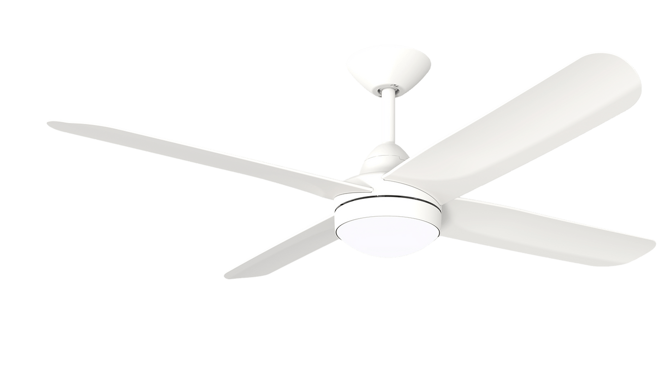 Hunter Pacific X-Over DC Ceiling Fan with CCT LED Light and Wall Control – White 52″