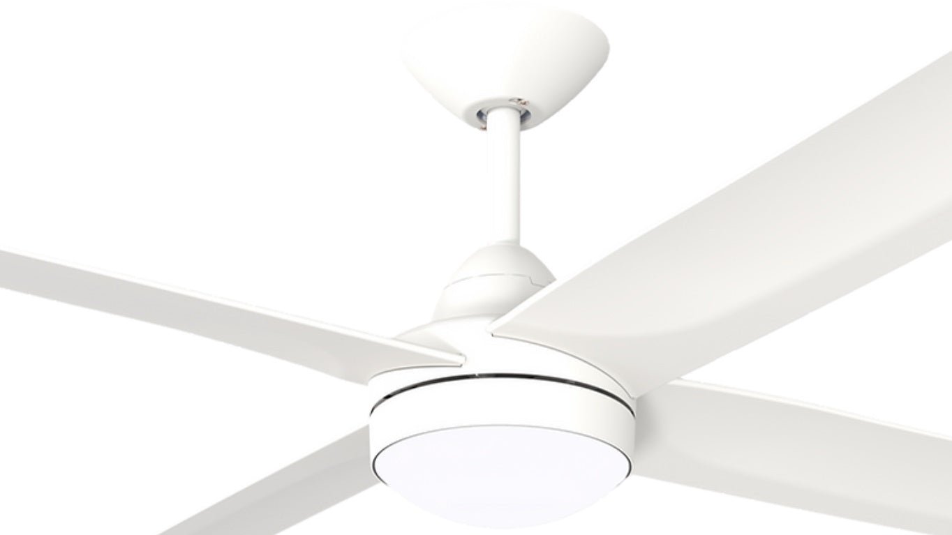 Hunter Pacific X-Over DC Ceiling Fan with CCT LED Light and Wall Control – White 52″