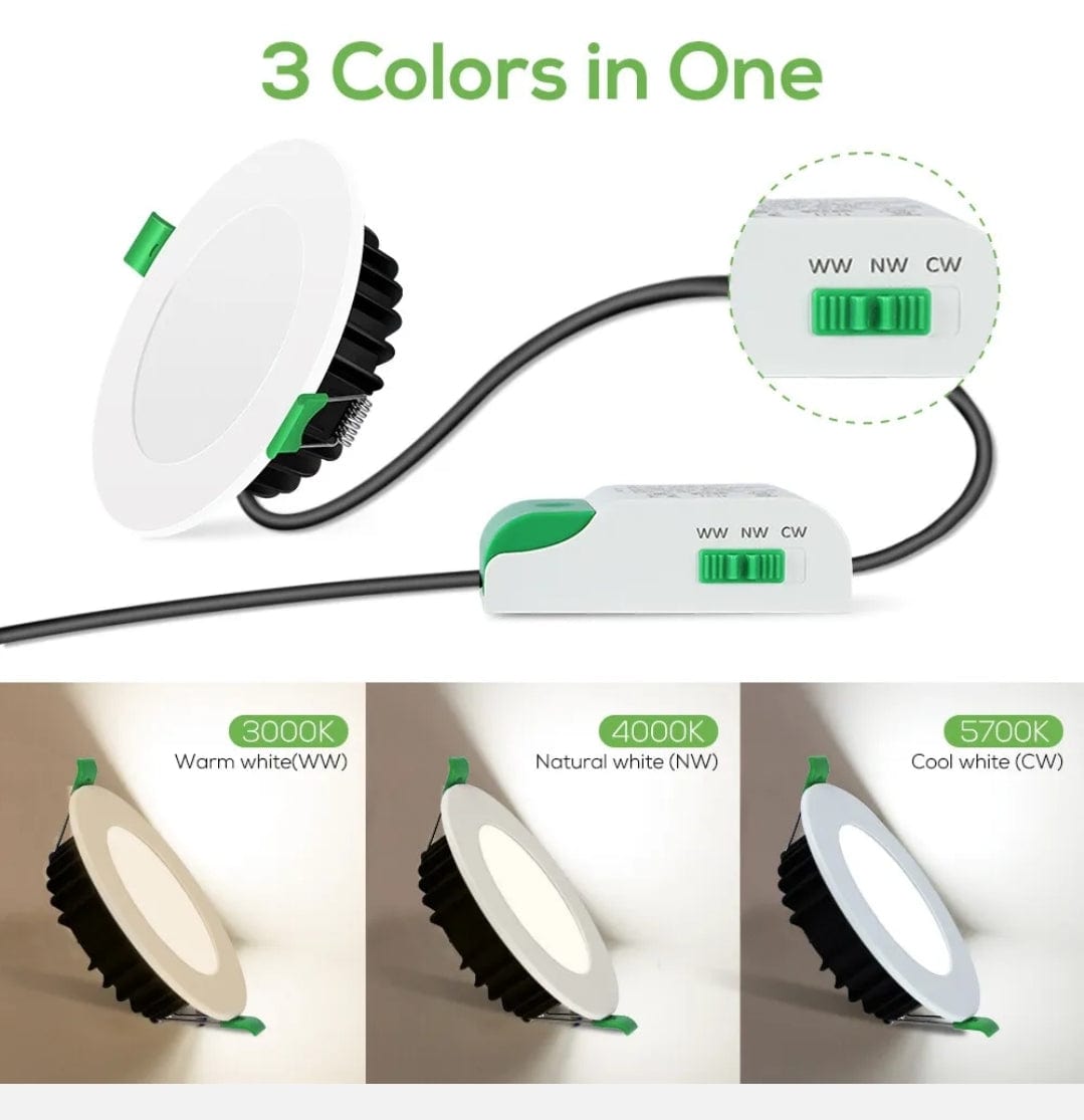 INFINITE 206 downlight, 3000K/4000K/6000K tri-colour, 60° precise beam