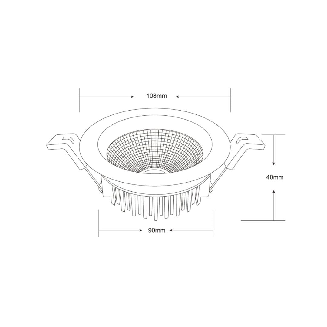 Lighting Creations INFINITE 206 13W COB LED downlight, anodised recessed face
