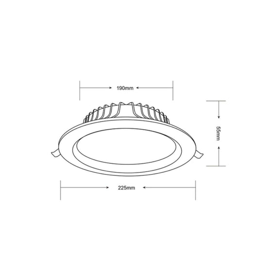 INFINITE 302 40W Tri-Colour LED Downlight 190mm cut out - Mases LightingLighting Creations