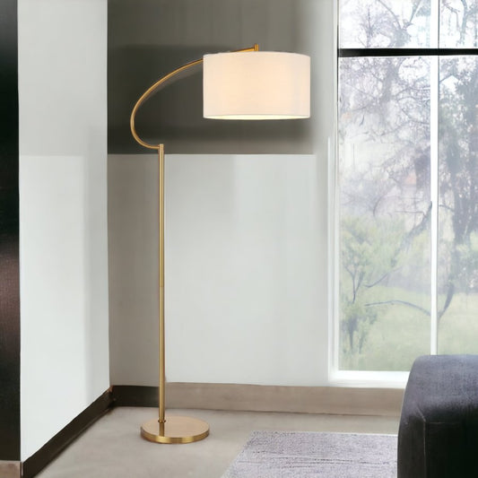Laine Floor Lamp 1Lt in Antique Gold & Ivory - Mases LightingTelbix
