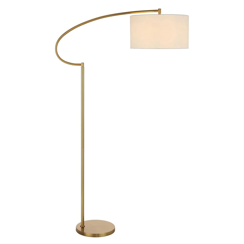 Laine Floor Lamp 1Lt in Antique Gold & Ivory - Mases LightingTelbix
