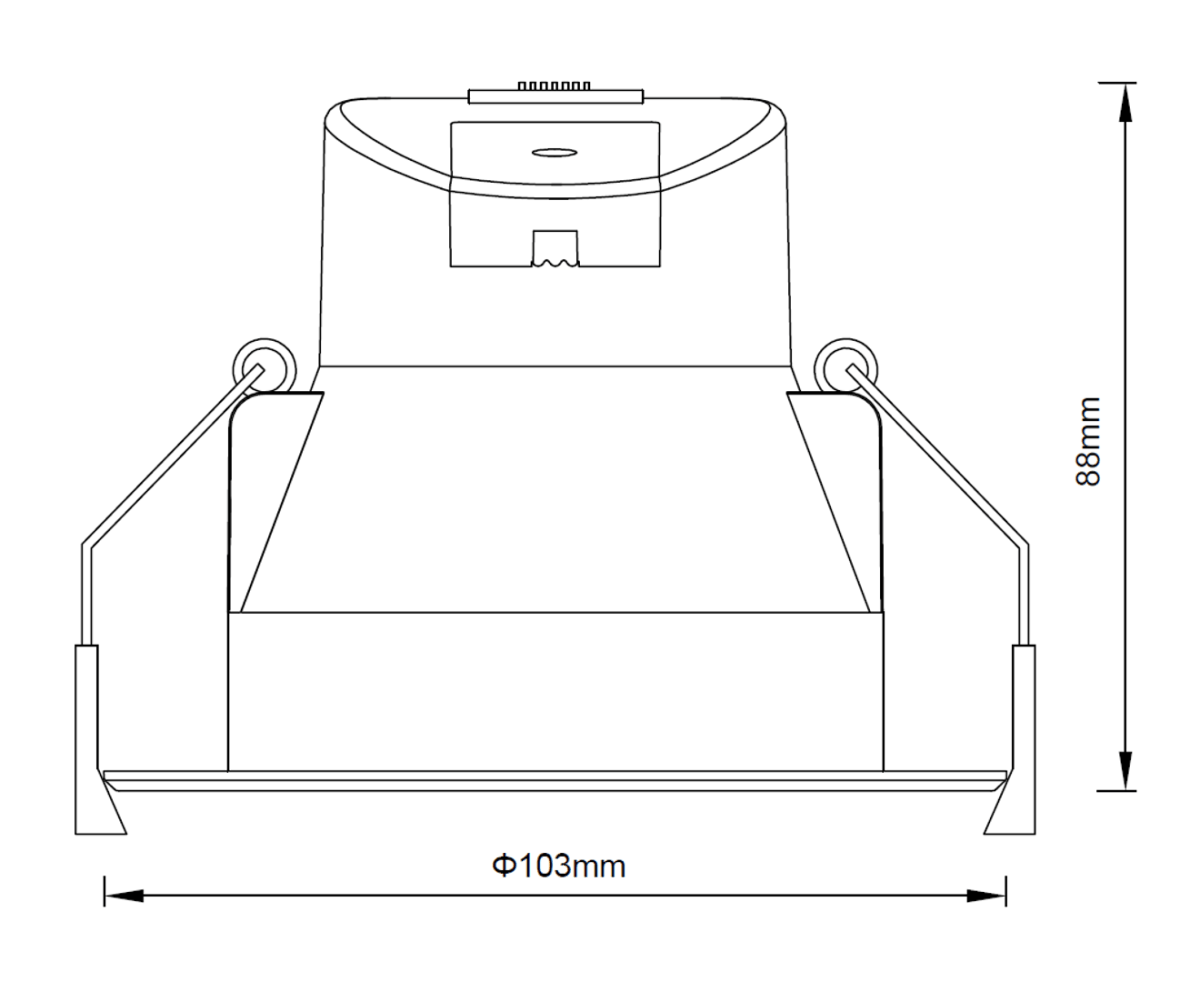 Lighting Creations LC310 10W tri-colour LED downlight, deep-baffle low glare