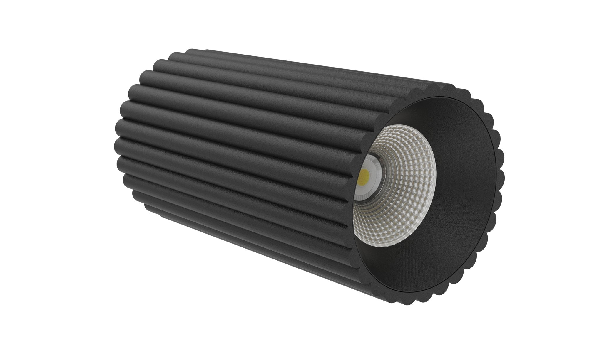 LC410 12W Ribbed Surface Mounted COB LED Downlight in Black - Mases LightingLighting Creations