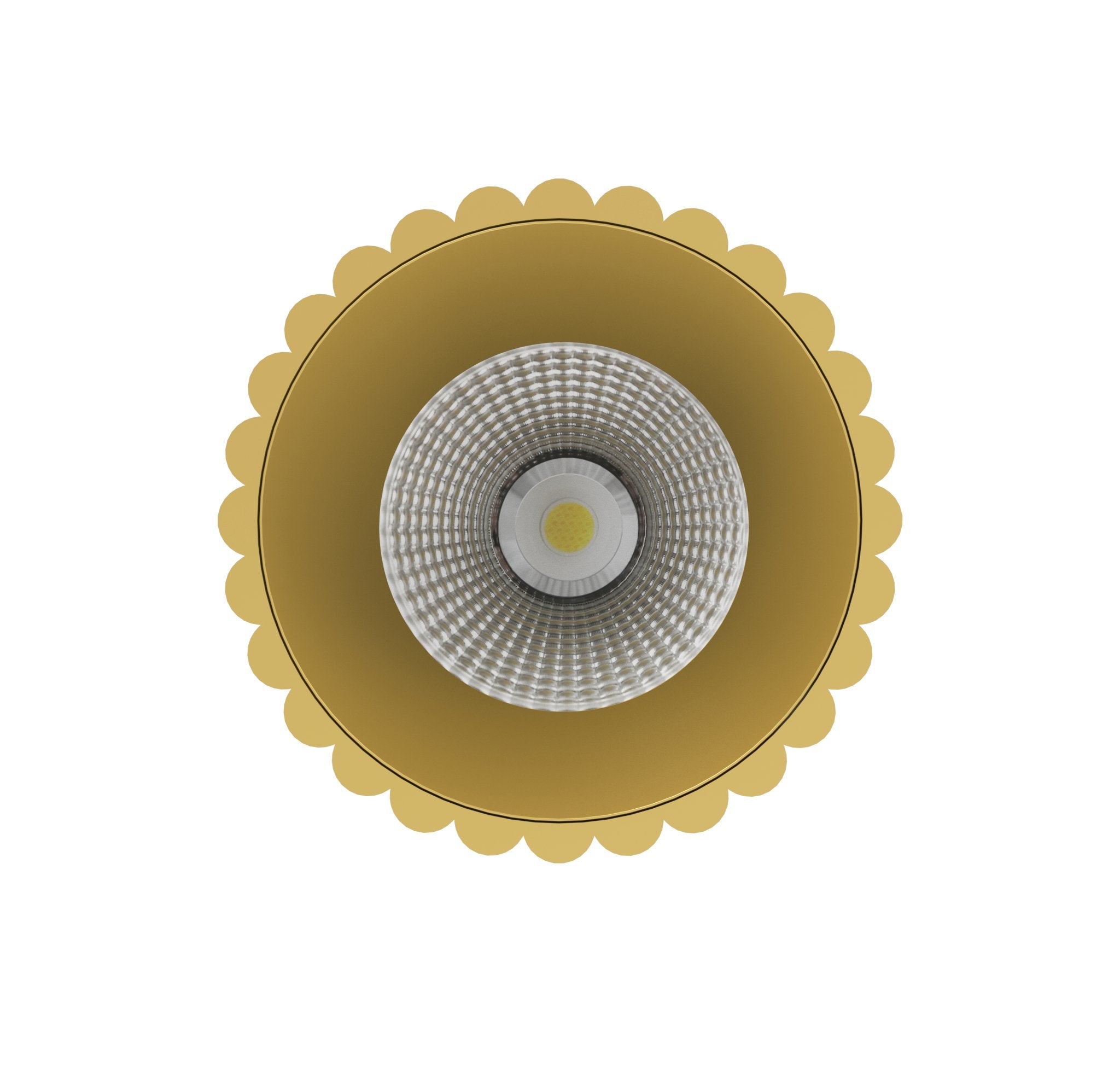 LC410 12W Ribbed Surface Mounted COB LED Downlight in Brass | Lighting Creations