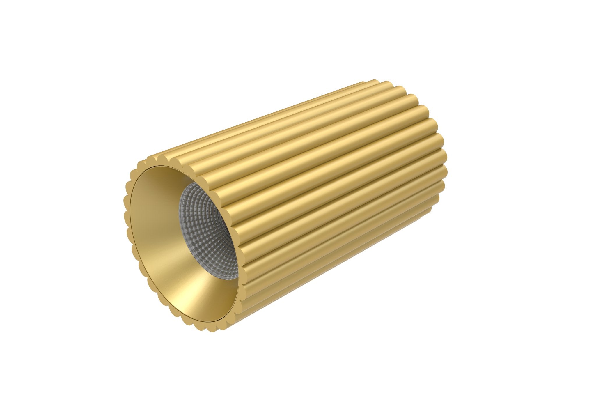 LC410 12W Ribbed Surface Mounted COB LED Downlight in Brass | Lighting Creations
