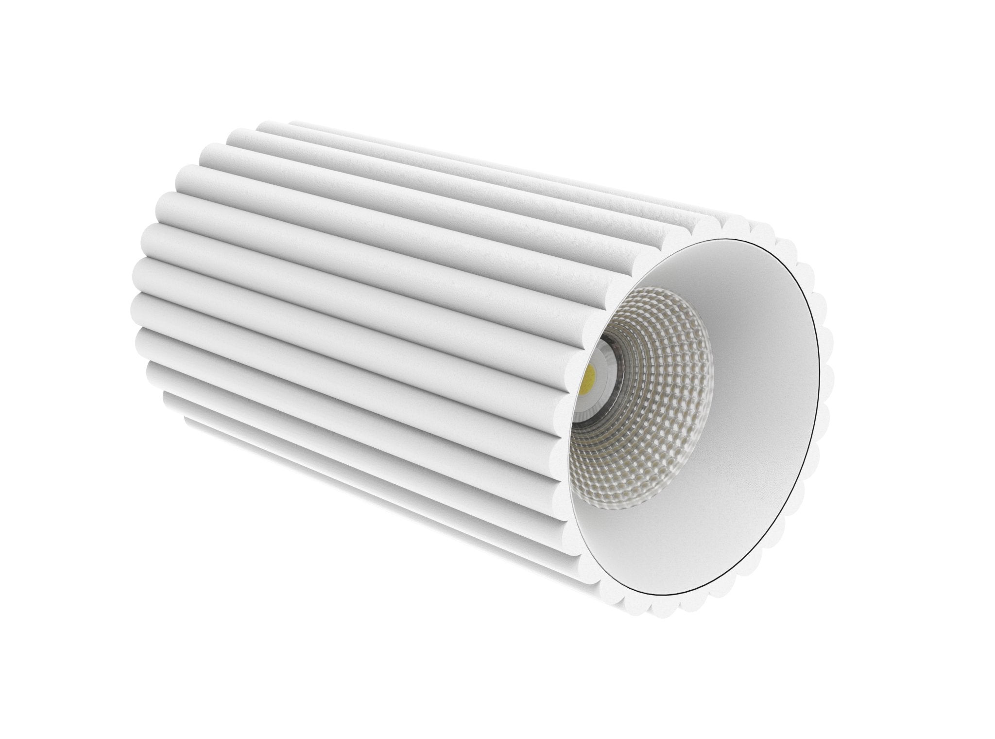 LC410 12W Ribbed Surface Mounted COB LED Downlight in White - Mases LightingLighting Creations