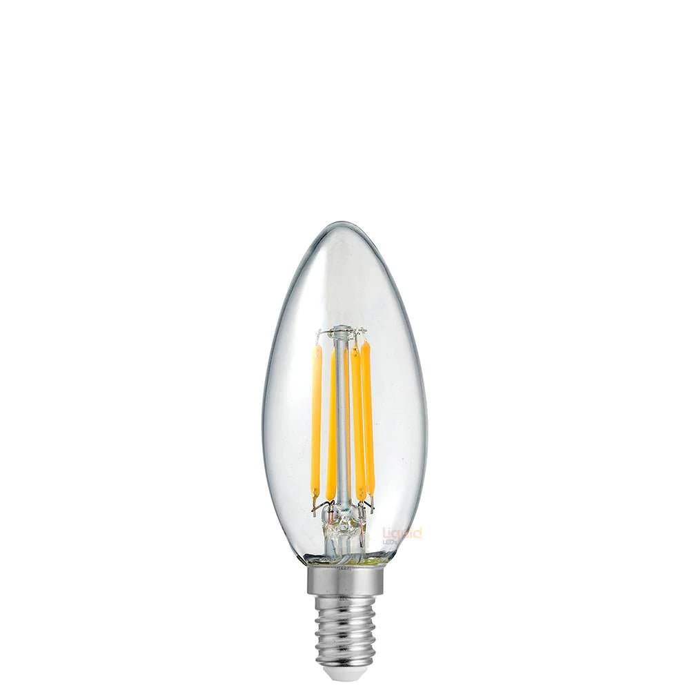 Liquid LEDs 4W 12 Volt DC Candle LED Bulb E14 Clear in Warm White - Mases LightingLiquid LEDs