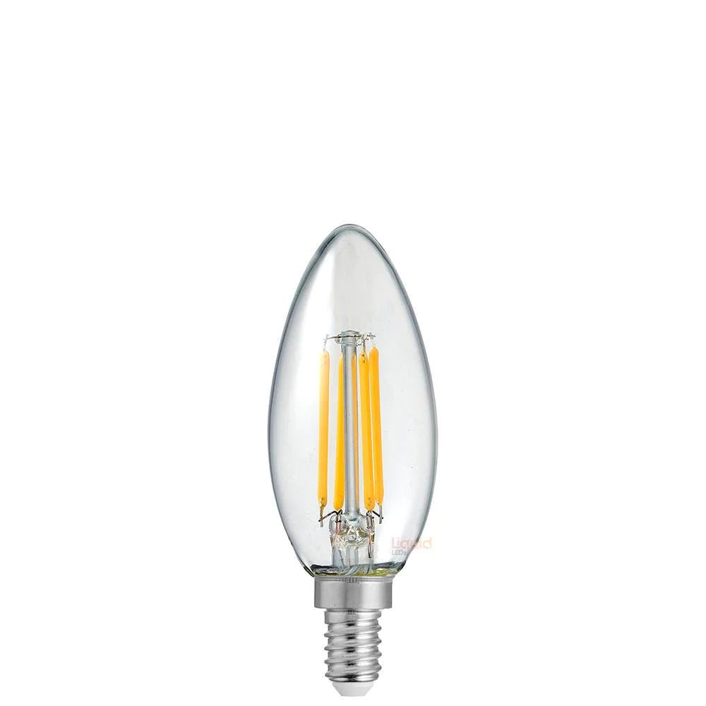 Liquid LEDs 4W Candle LED Bulb E12 Clear in Warm White - Mases LightingLiquid LEDs