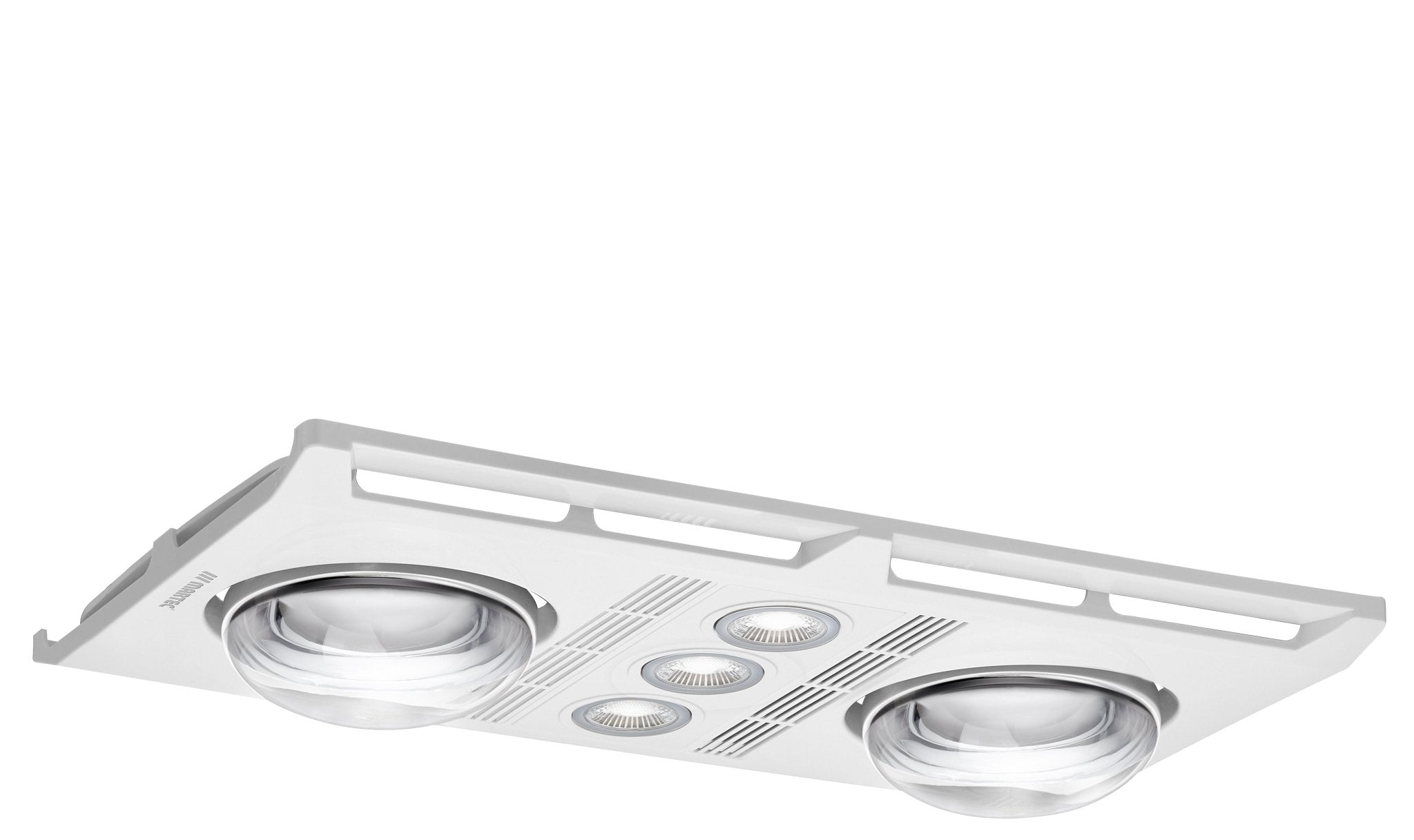 Martec 460m³/h Lighting Profile Plus 3-in-1 Bathroom Exhaust Fan w/ Heater and 2x LED Light in White - Mases LightingMartec