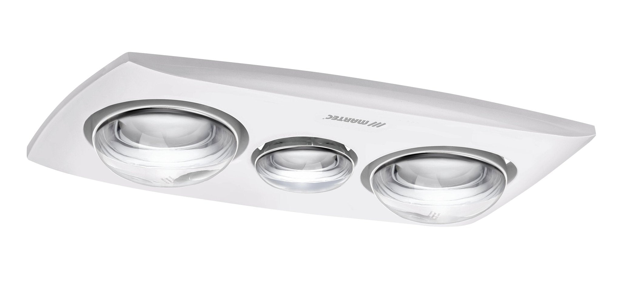 Martec Contour 2 Exhaust Fan 3-in-1 w/ 2x Heater & 1x LED Light in White - Mases LightingMartec