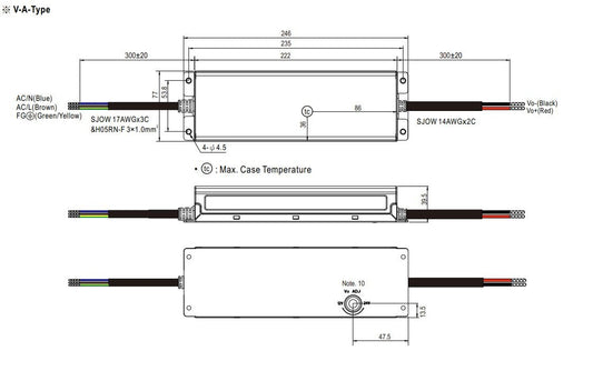 Meanwell Weatherproof DC Constant Voltage 12/24V 320W IP67 Driver - XLG-320-V-A - Mases LightingLighting Creations