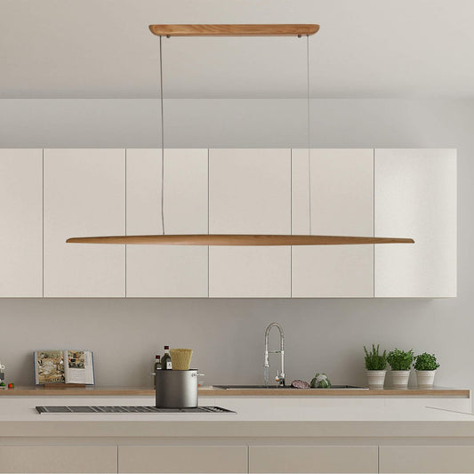 ORIEL EASTOFT HAND-FINISHED ASH WOOD LINEAR 24W LED CEILING PENDANT LIGHT - Mases LightingOriel Lighting