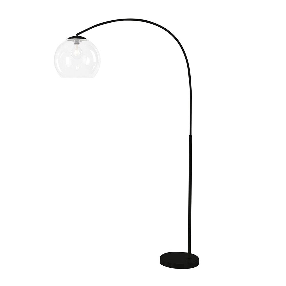 Over 1 Light Floor Lamp Arc Black With Acrylic Shade - SL91207BK - Mases LightingOriel Lighting