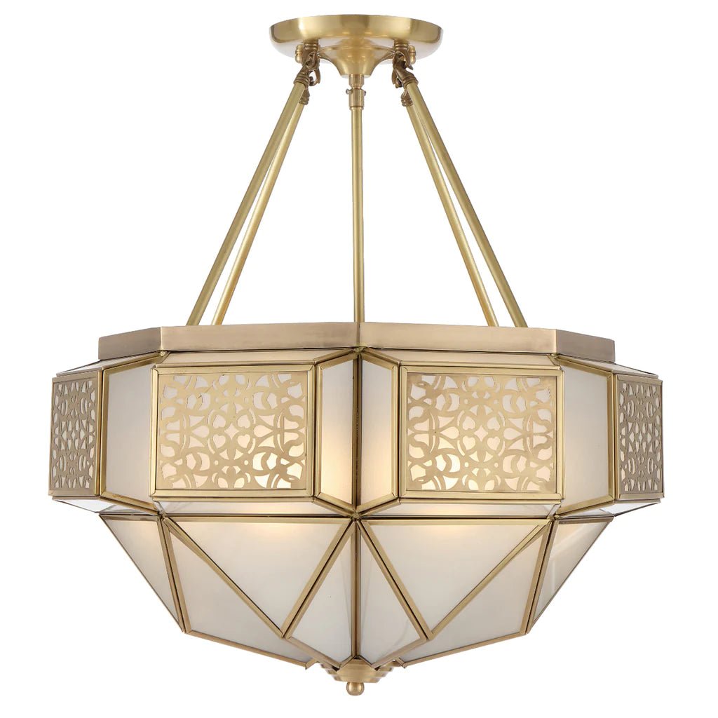 Overton CTC Pendant Light 6Lt in Brass - Mases LightingTelbix