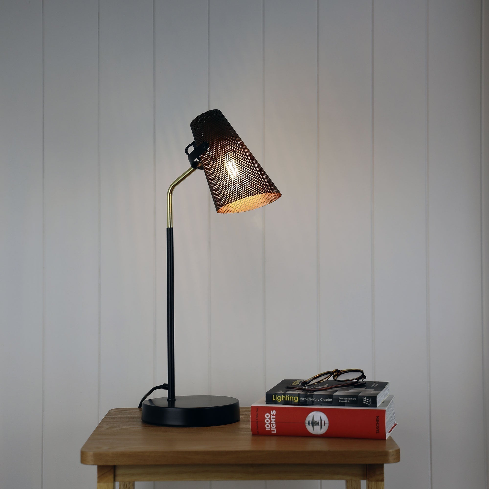 Perfo Black and Brass Desk Lamp - Mases LightingOriel Lighting