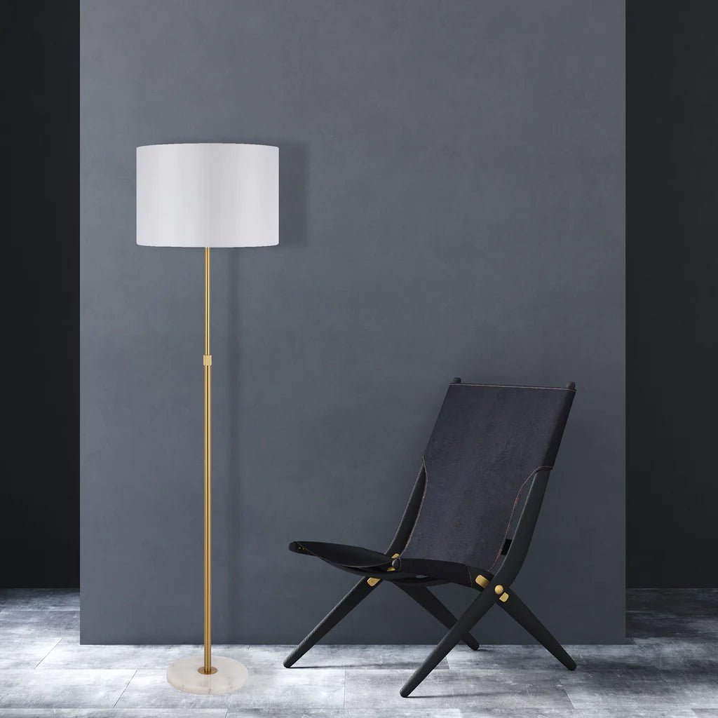 Placin Floor Lamp 1Lt in Antique Gold - Mases LightingTelbix