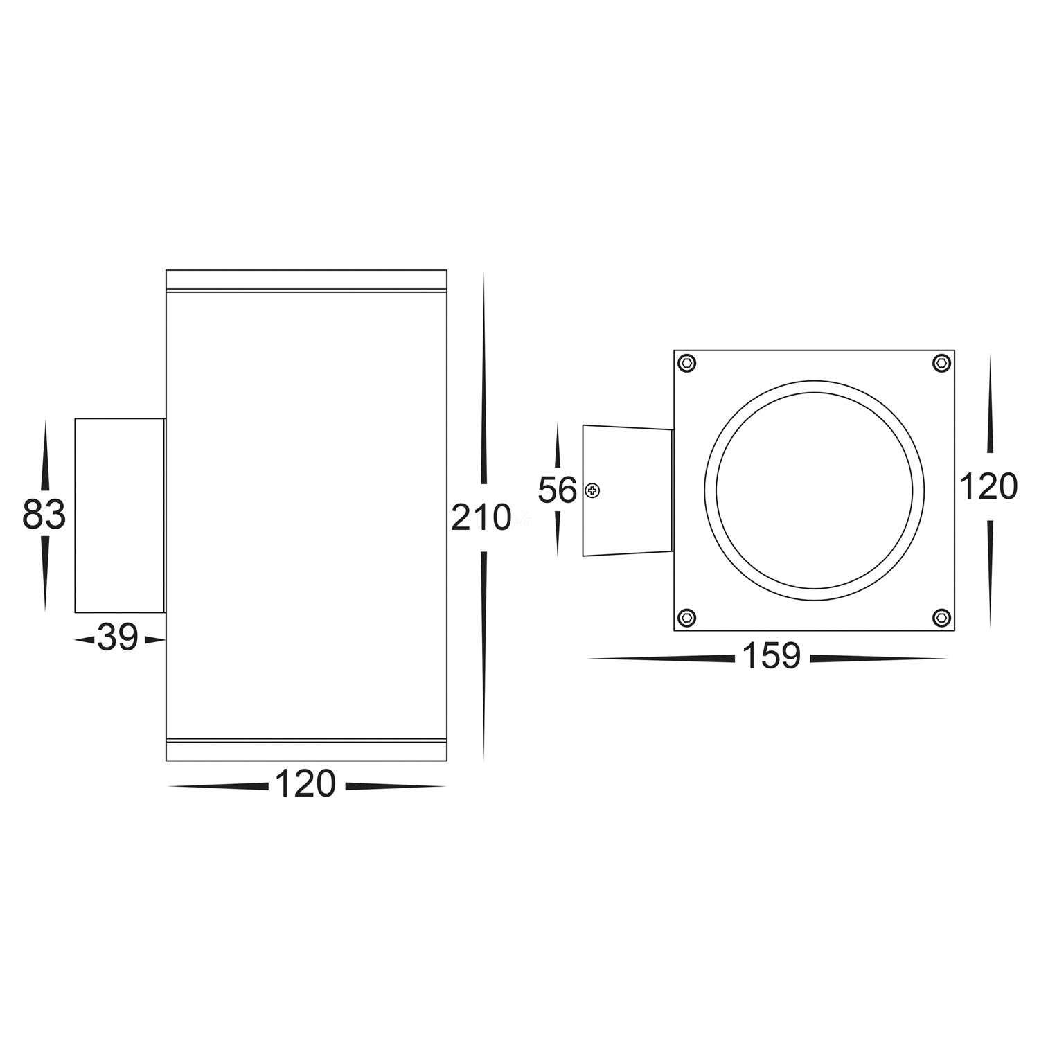 Porter Large Up/Down LED Wall Light Round in Black or White Havit Lighting - HV3629T - Mases LightingHavit Lighting