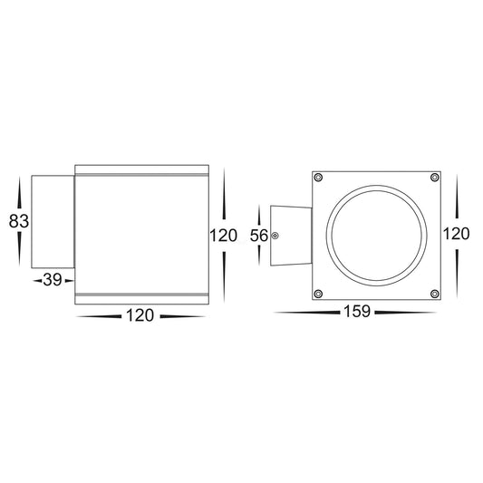 Porter Square Fixed Down LED Wall Light 15w in Black/White Havit Lighting - HV3628T-BLK-SQ, HV3628T-WHT-SQ - Mases LightingHavit Lighting
