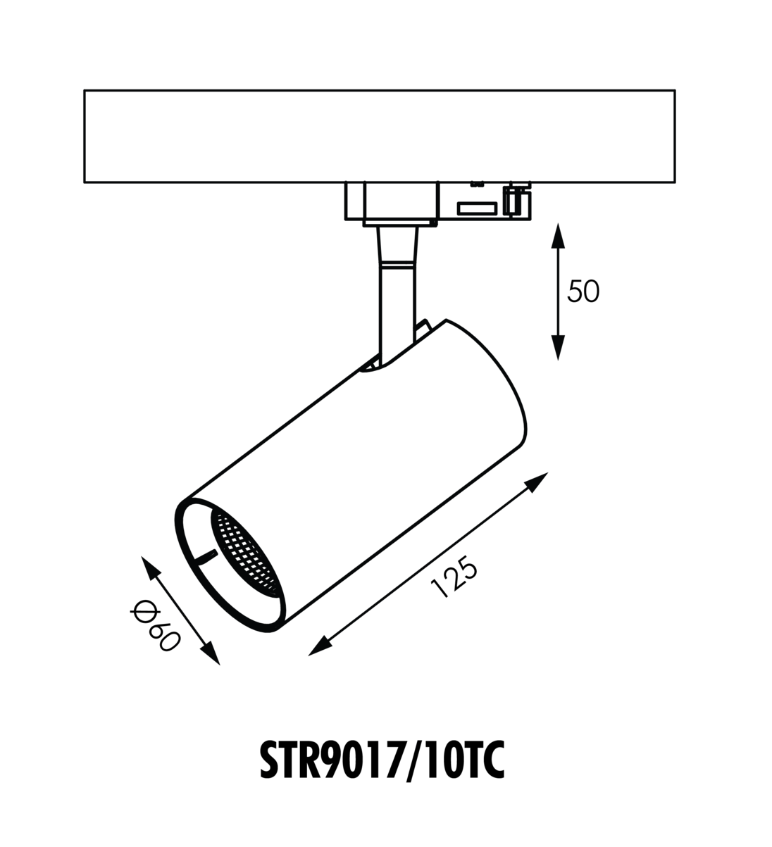 SAL UNITREK DIMMABLE STR9017/10TC - Adjustable White Indoor Track Spotlight - Mases LightingSAL