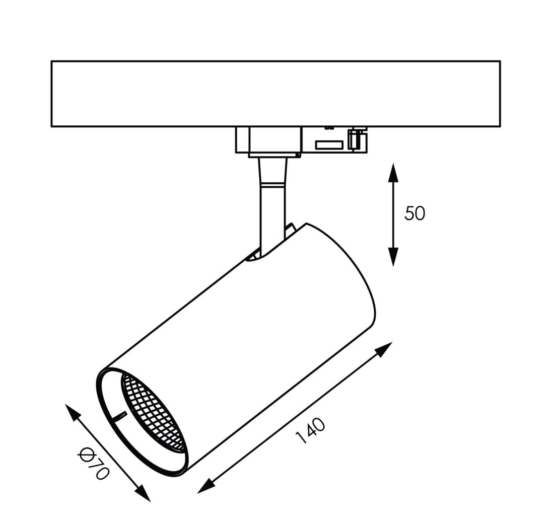 SAL UNITREK DIMMABLE STR9017/15TC - Adjustable Black Indoor Track Spotlight