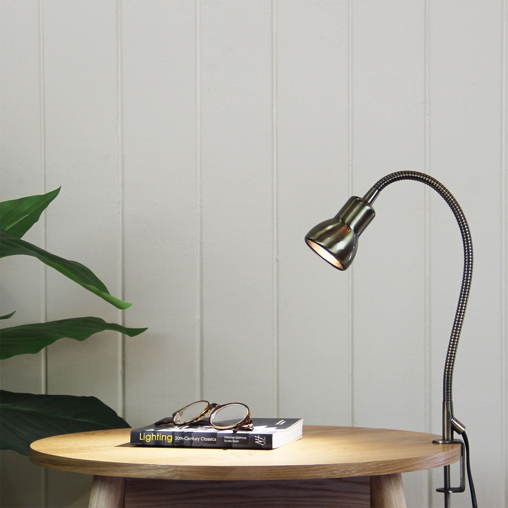 Scope Clamp Lamp Antique Brass - Mases LightingOriel Lighting