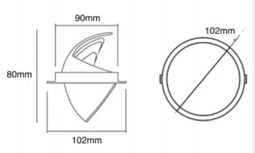 Snorkel 10W Tri-Colour Adjustable LED Downlight 90mm cut out