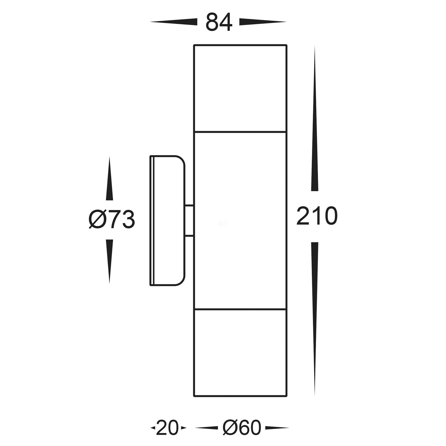 Stainless Steel Up Down Wall Light Fortis Havit Lighting - HV1072T