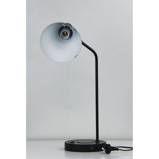 Targa Desk Lamp Black With USB+ - Mases LightingOriel Lighting
