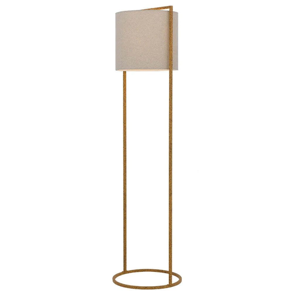 Telbix LOFTUS - Modern-Industrial Boxed Iron & Linen Floor Lamp - Mases LightingTelbix