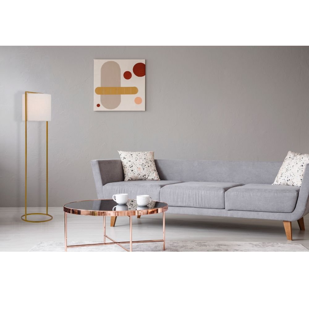 Telbix LOFTUS - Modern-Industrial Boxed Iron & Linen Floor Lamp - Mases LightingTelbix