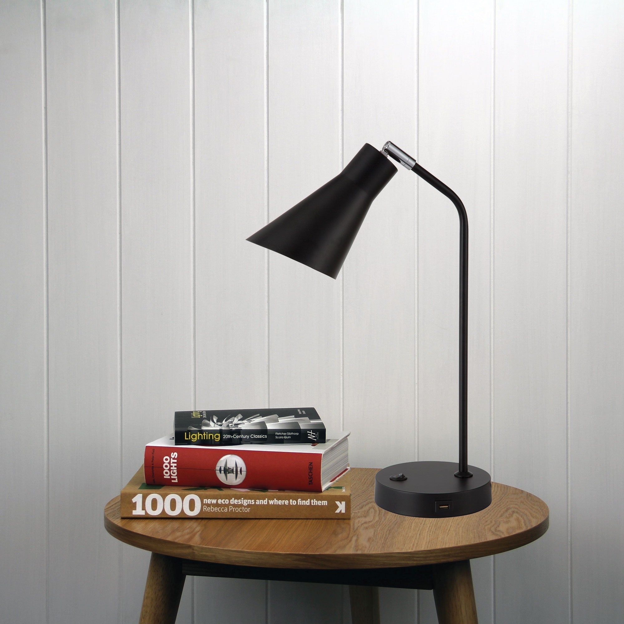 Thor Desk Lamp With USB Black - Mases LightingOriel Lighting