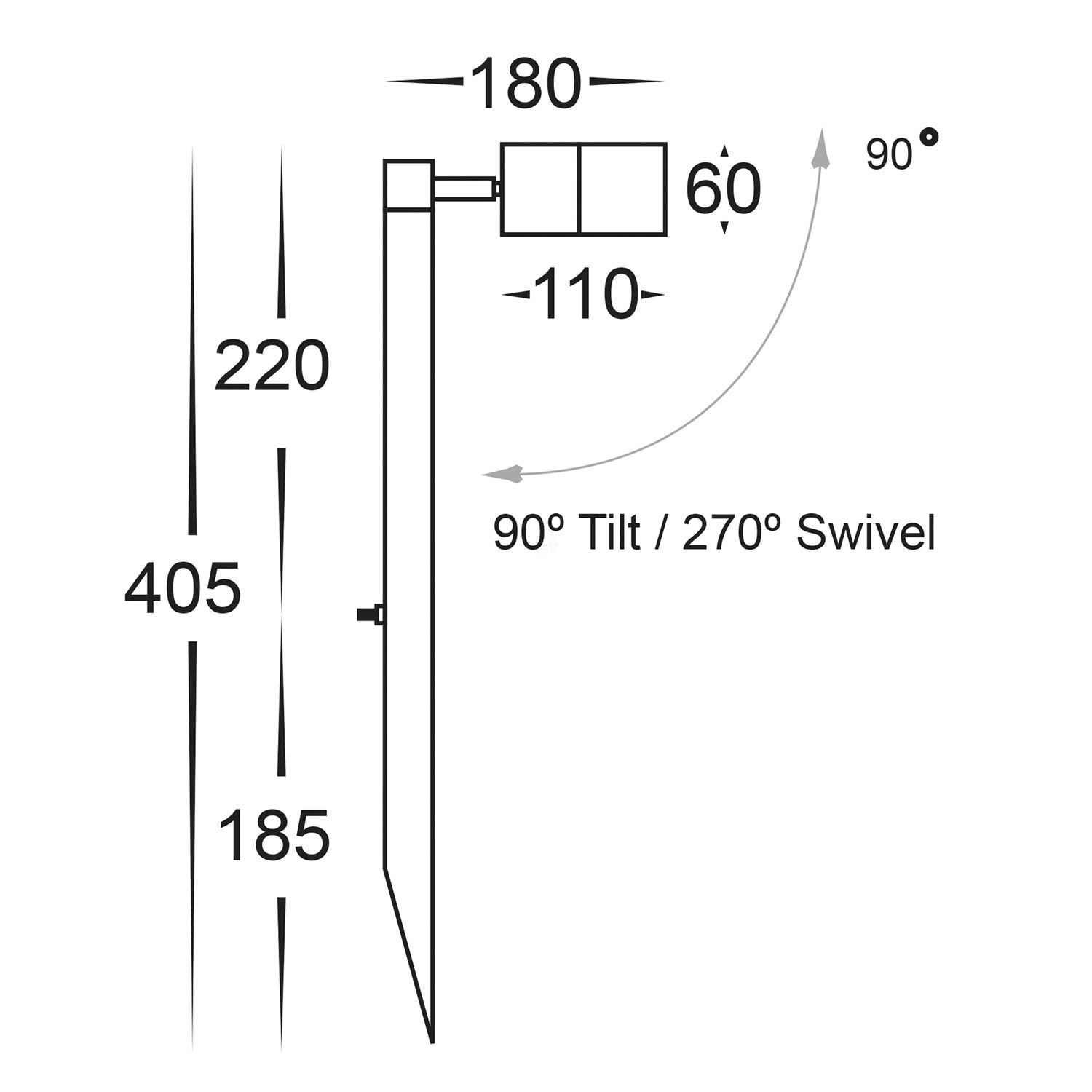 Tivah Adj. LED Spike Spotlight TRI Colour in Solid Copper Havit Lighting - HV1413T